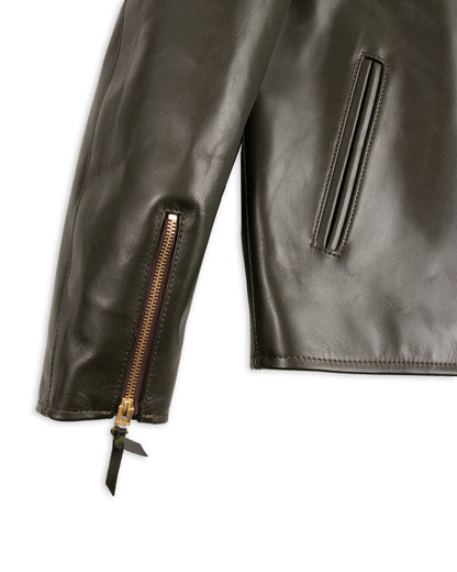 Y'2 Leather Lightweight Vintage Horsehide Single Riders Jacket (PR-65) - Olive - Standard & Strange