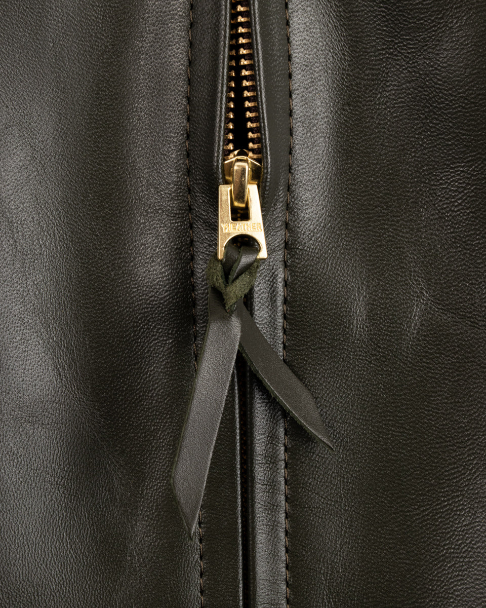 Y'2 Leather Lightweight Vintage Horsehide Single Riders Jacket (PR-65) - Olive - Standard & Strange