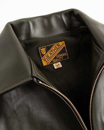 Y'2 Leather Lightweight Vintage Horsehide Single Riders Jacket (PR-65) - Olive - Standard & Strange