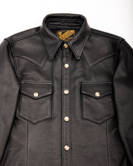 Y'2 Leather Steer Oil Western Shirt - Black (SS-13) - Standard & Strange