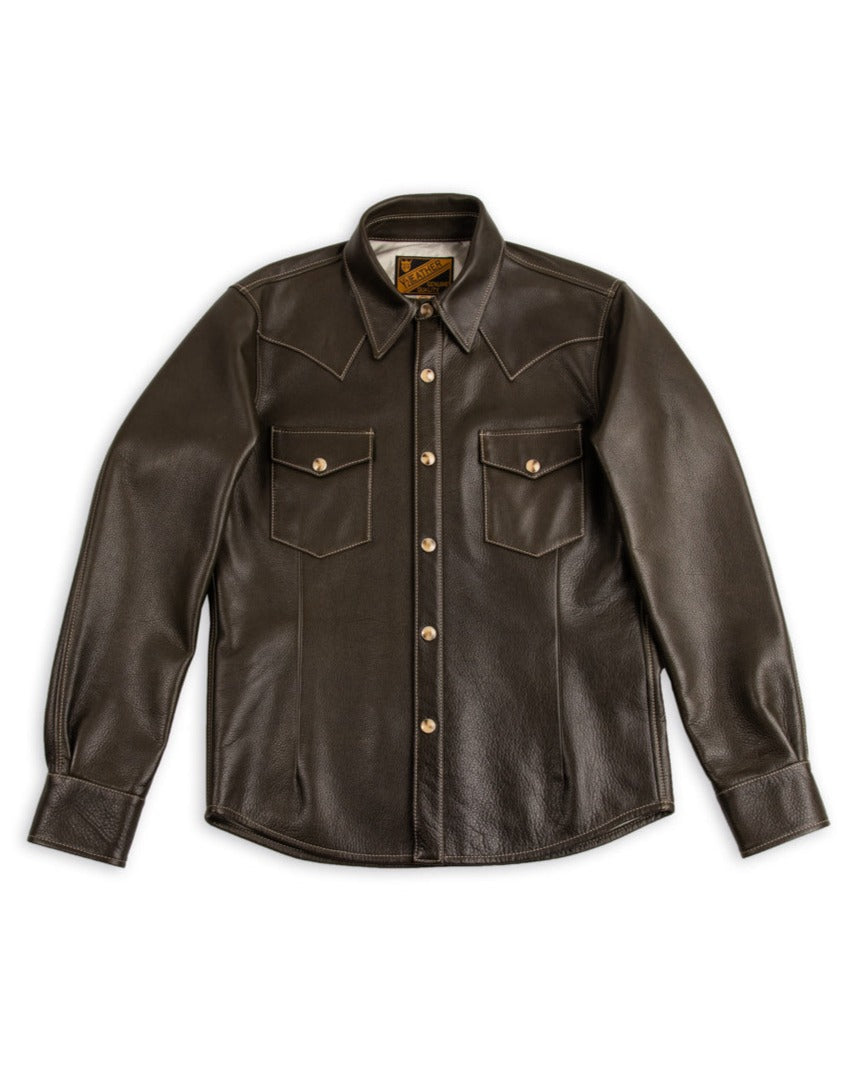 Y'2 Leather Steer Oil Western Shirt - Olive (SS-13) – Standard ...