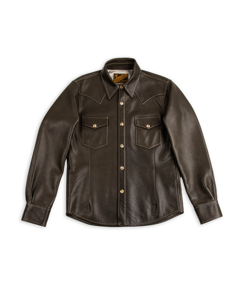 Y'2 Leather Steer Oil Western Shirt - Olive (SS-13) - Standard & Strange