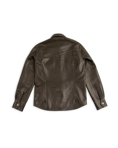 Y'2 Leather Steer Oil Western Shirt - Olive (SS-13) - Standard & Strange