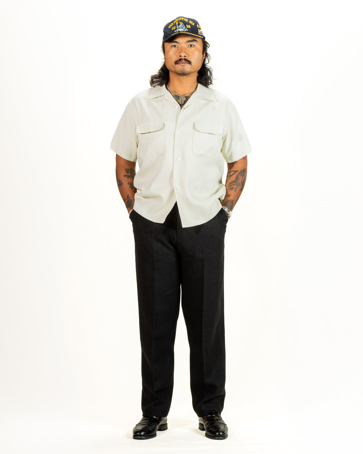 Flap Pocket Rayon S/S Shirt - Natural