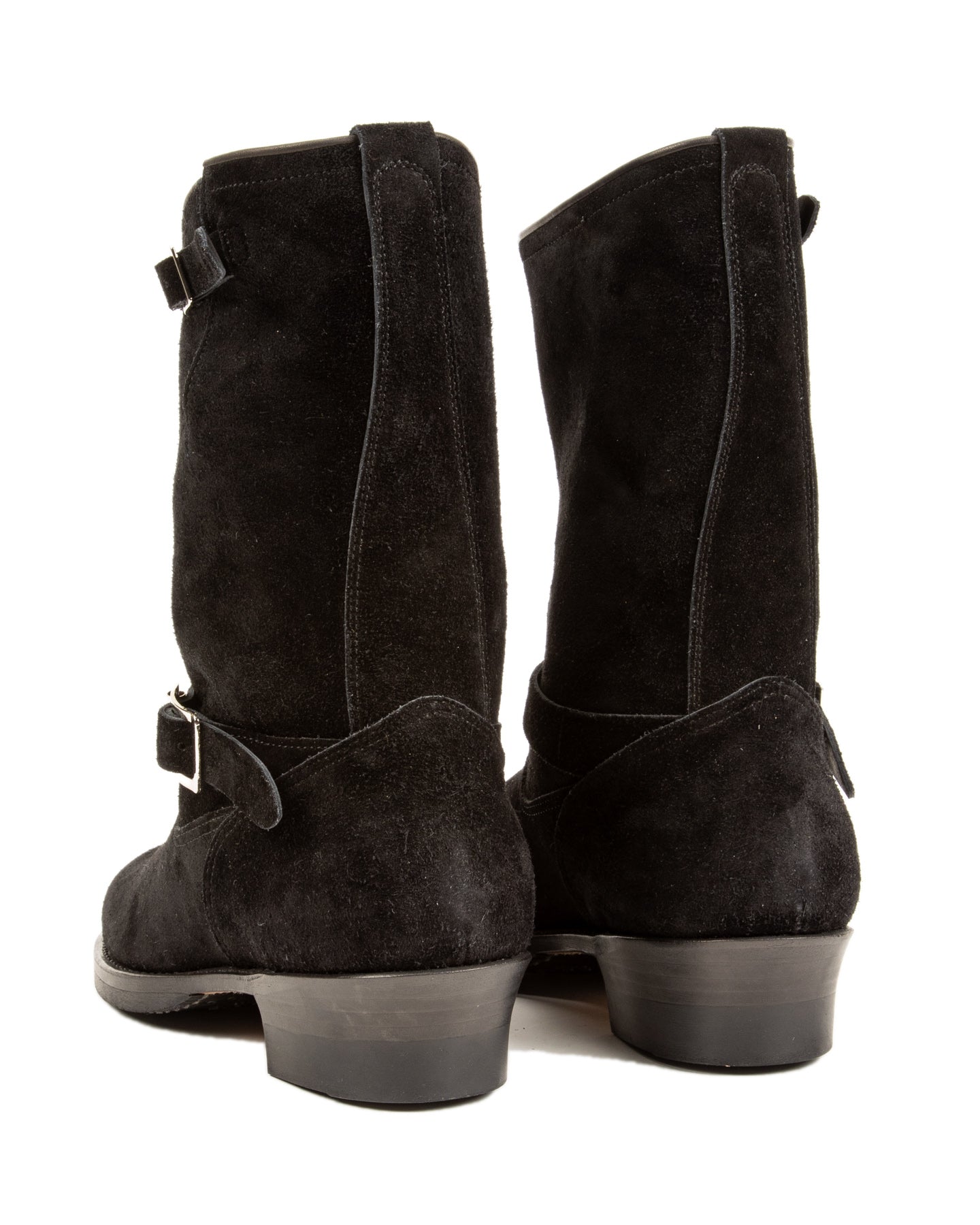 Suede Engineer Boot - Black