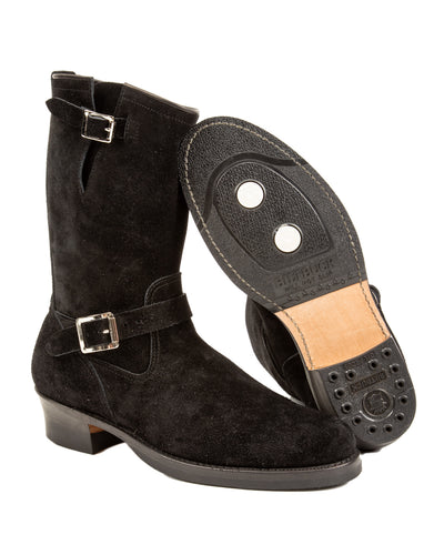 Suede Engineer Boot - Black