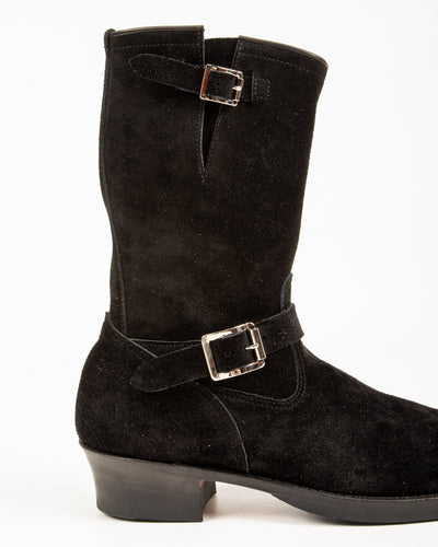 Suede Engineer Boot - Black