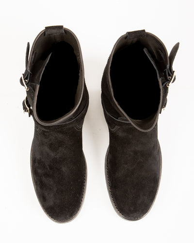 Suede Engineer Boot - Black