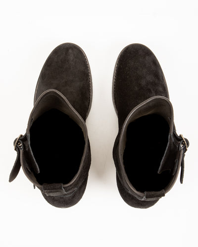 Suede Engineer Boot - Black