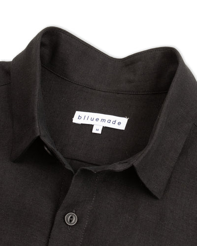 Blluemade Short Sleeve Shirt - Lightweight Black Belgian Linen - Standard & Strange