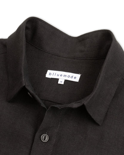 Blluemade Short Sleeve Shirt - Lightweight Black Belgian Linen - Standard & Strange