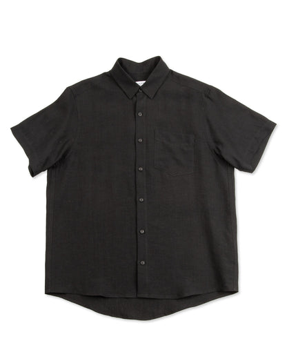 Blluemade Short Sleeve Shirt - Lightweight Black Belgian Linen - Standard & Strange