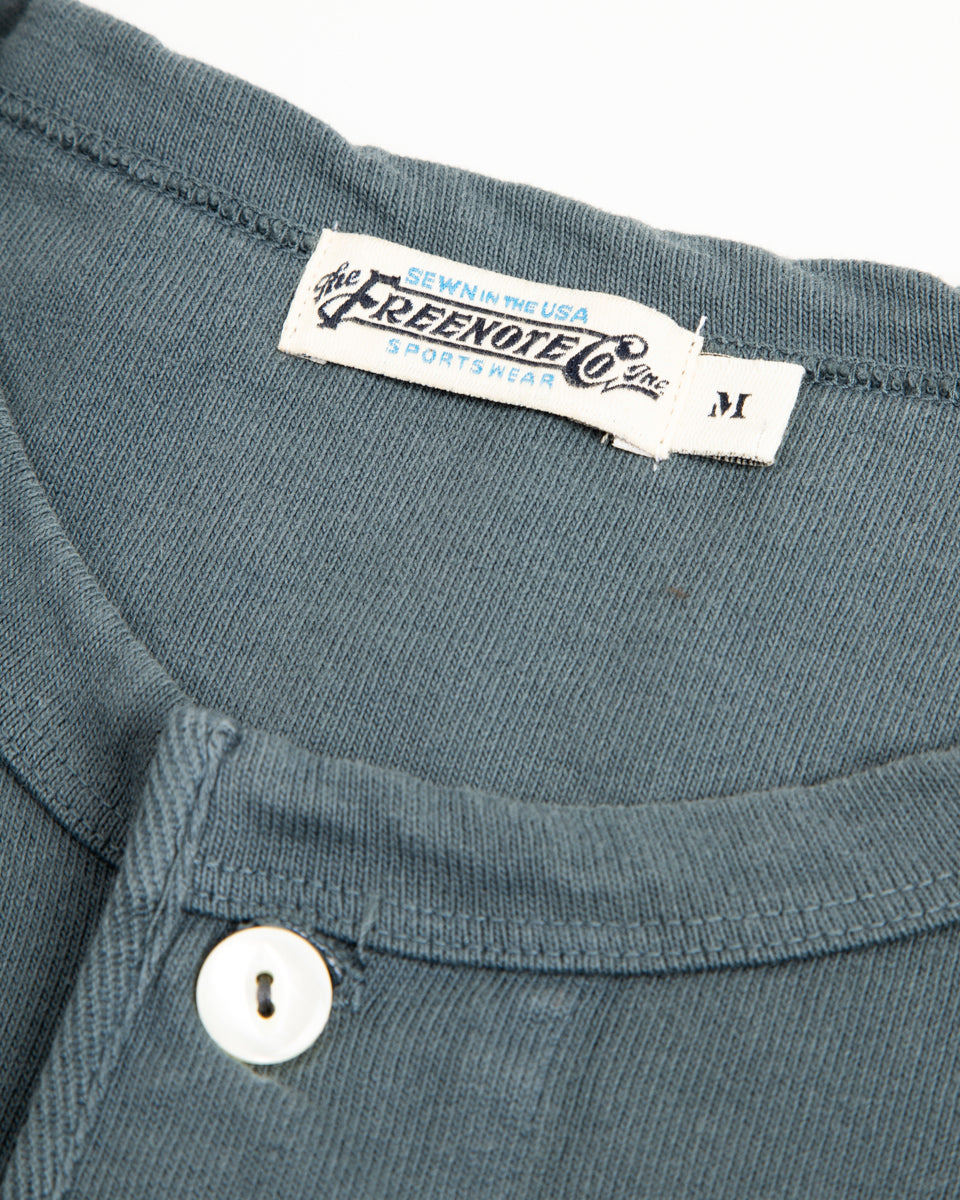 Freenote 13oz Henley L/S - Faded Blue - Standard & Strange