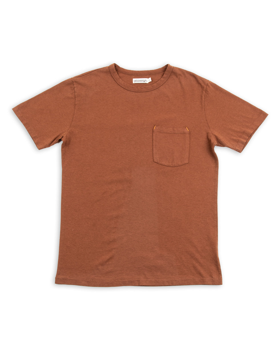 Freenote 9oz Pocket Tee Chocolate Standard & Strange