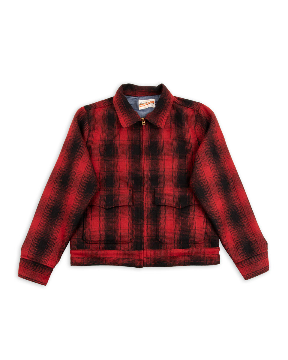 Red and black hot sale plaid wool jacket