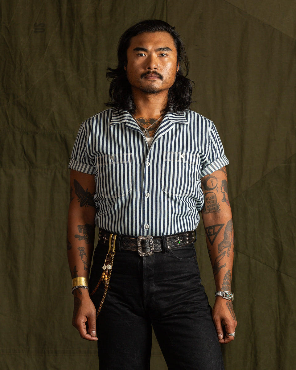 Freenote Hawaiian Shirt - Gold Stripe - Standard & Strange