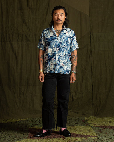 Freenote Hawaiian Shirt - Indigo Tigers - Standard & Strange