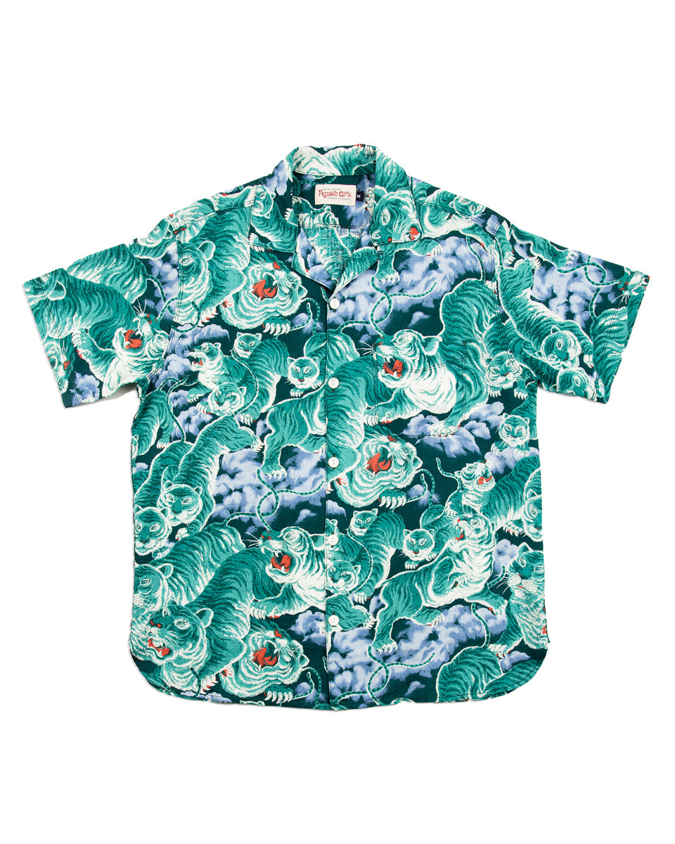 Freenote Hawaiian Shirt - Turquoise Tiger - Standard & Strange