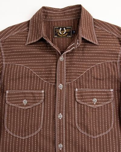 Freenote Packard Western Shirt - Brown Wabash Stripe - Standard & Strange