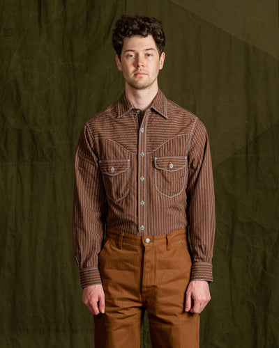 Freenote Packard Western Shirt - Brown Wabash Stripe - Standard & Strange
