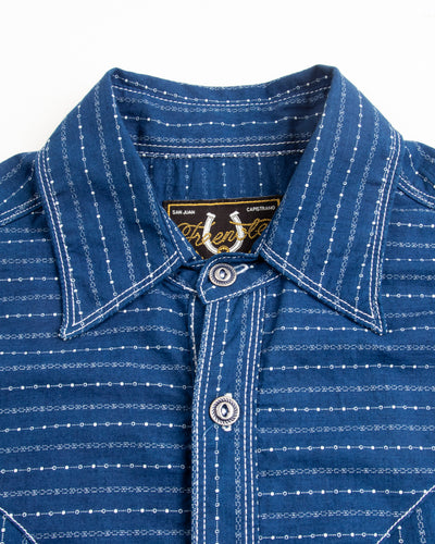 Freenote Packard Western Shirt - Indigo Wabash Stripe - Standard & Strange
