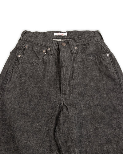 Fullcount 0107BK - Womens' Wide Straight "Monroe" - Black Denim - Standard & Strange