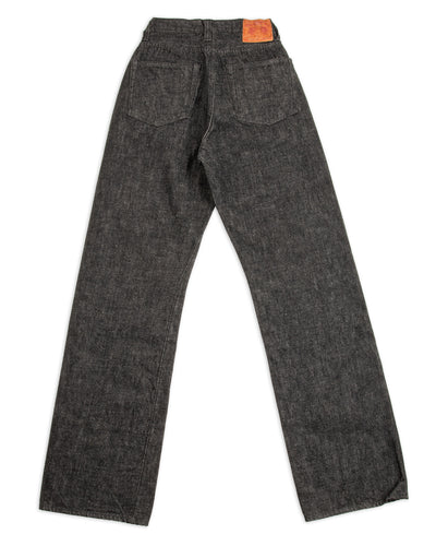 Fullcount 0107BK - Womens' Wide Straight "Monroe" - Black Denim - Standard & Strange