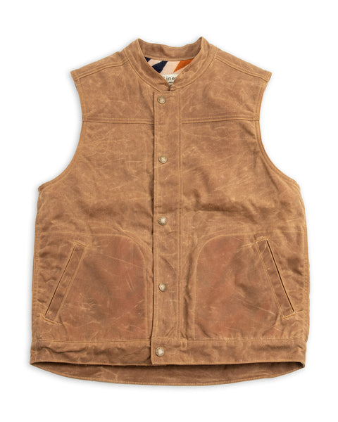 Ginew Wax Vest - Brown / Gently Strikes Lining - Standard & Strange