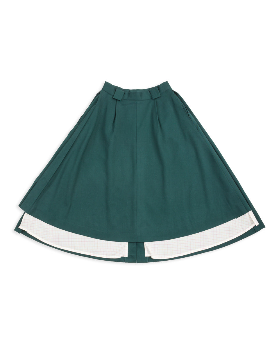 Gorsch Bauerin Tuck Flared Skirt - Deep Green - Standard & Strange