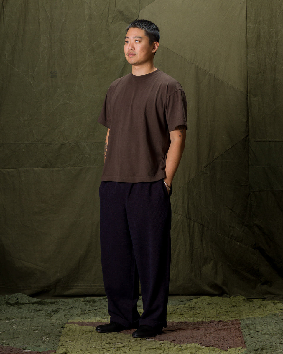 Gorsch One Size Velvet Yarn Easy Trousers - Navy Wool Rayon - Standard & Strange