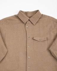 Slip On Bumpy Wool Shirt  - Chestnut Brown