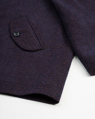 Velvet Yarn Cover Jacket - Navy Wool Rayon