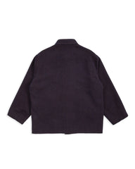 Velvet Yarn Cover Jacket - Navy Wool Rayon