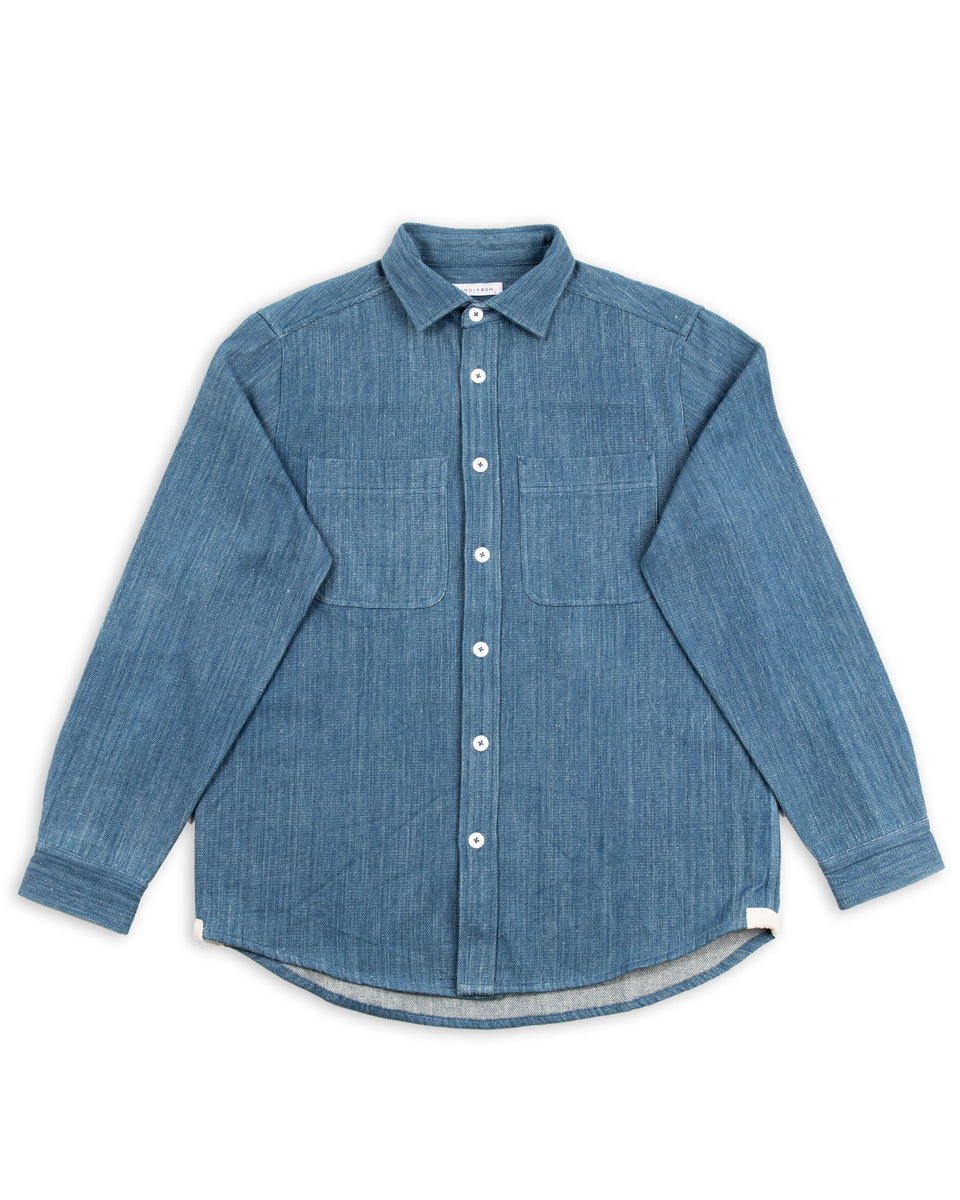 Ames Workshirt - Handwoven Medium Indigo Denim