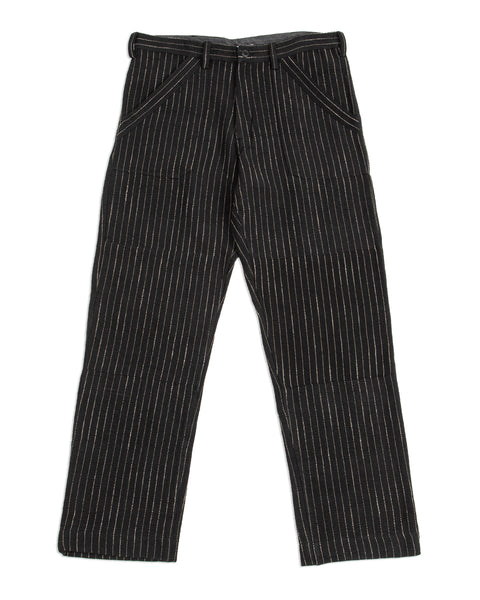 Indi + Ash Isaac Pant - Handwoven Iron/Acacia Canvas Ticking Stripe - Standard & Strange