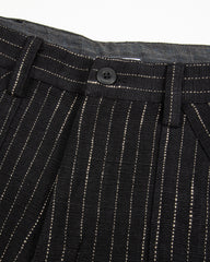 Indi + Ash Isaac Pant - Handwoven Iron/Acacia Canvas Ticking Stripe - Standard & Strange