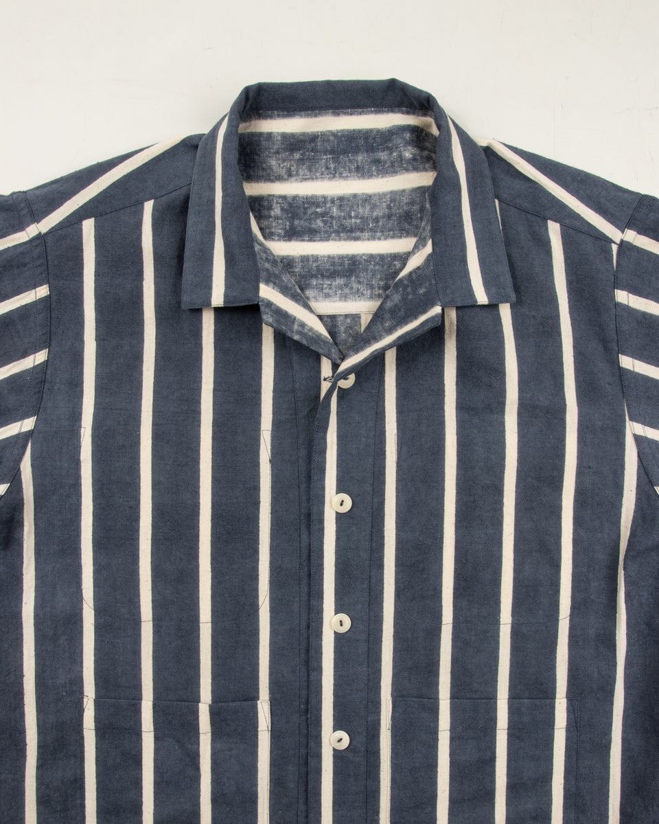Indi + Ash Lake Camp Shirt Jac - Reversible Indigo Bold Stripe - Standard & Strange