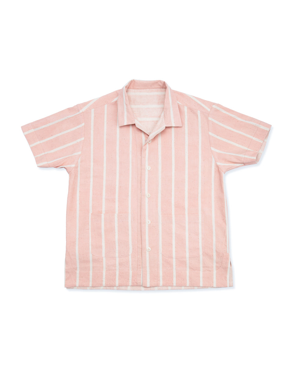 Indi + Ash Lake Camp Shirt Jac - Reversible Sappanwood Pink Bold Stripe - Standard & Strange
