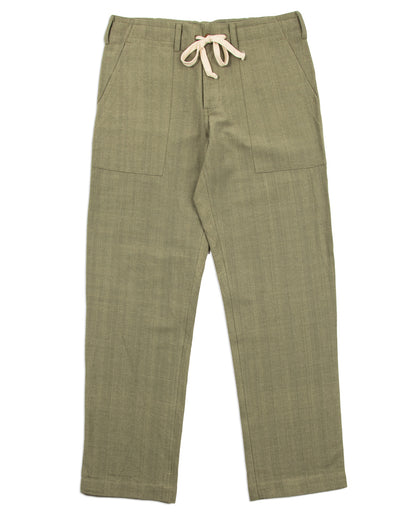 Indi + Ash Obelisk Pant - OD Green Handwoven Canvas - Standard & Strange