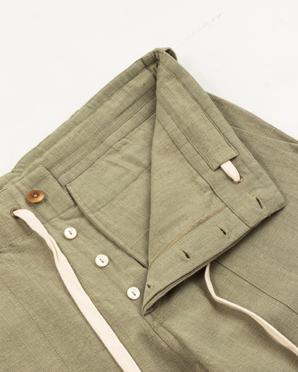 Indi + Ash Obelisk Pant - OD Green Handwoven Canvas - Standard & Strange