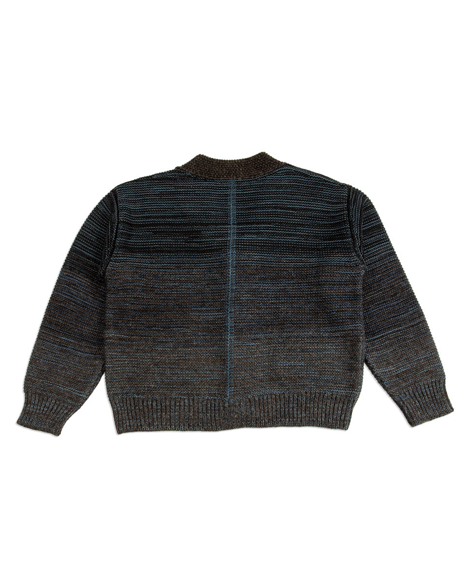 AgAwd アガウド　Uneven Cardigan BRN Indi + Ash Ren Cardigan - Undyed Brown Alpaca/Medium Indigo
