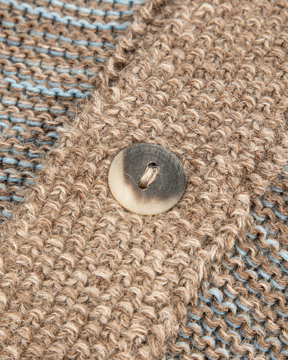 Indi + Ash Ren Cardigan - Undyed Brown Alpaca/Medium Indigo - Standard & Strange