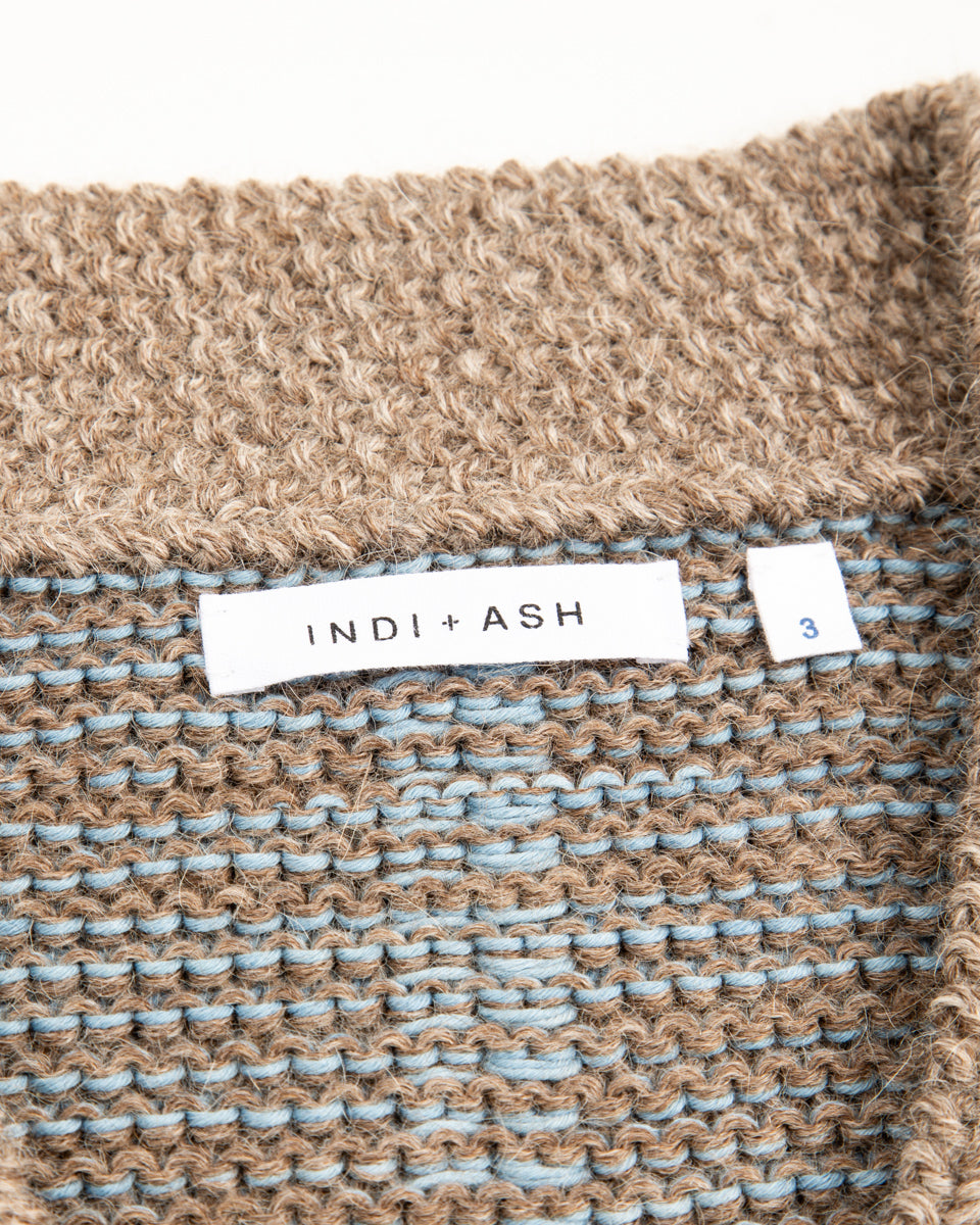Indi + Ash Ren Cardigan - Undyed Brown Alpaca/Medium Indigo - Standard & Strange