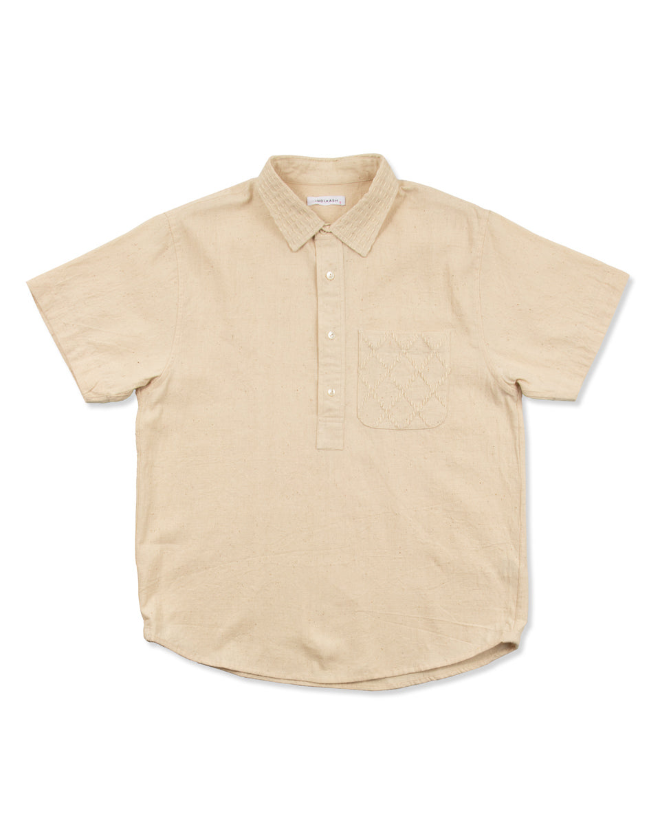 Indi + Ash SS Cedar Shirt - Handwoven Kala Cotton Natural - Standard & Strange