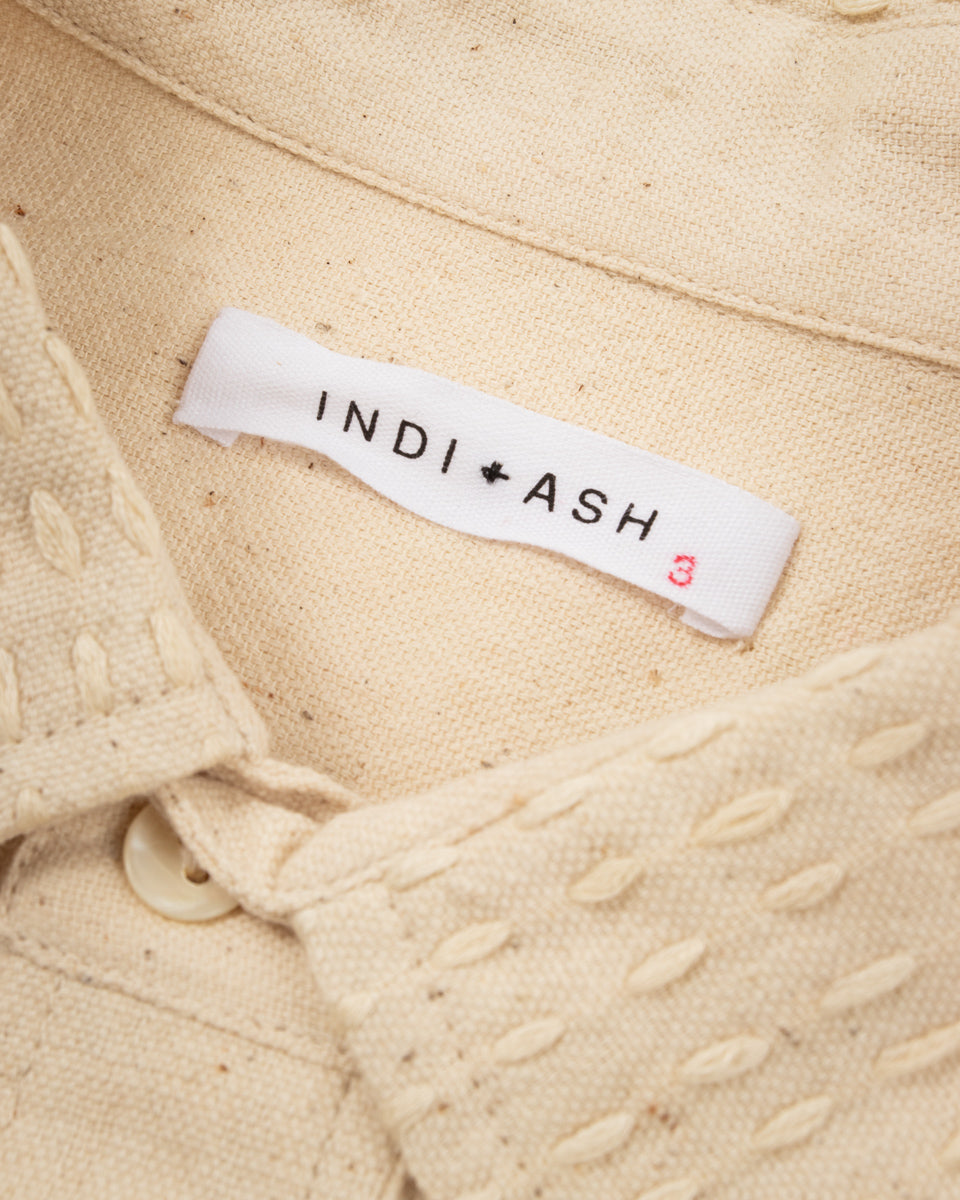 Indi + Ash SS Cedar Shirt - Handwoven Kala Cotton Natural - Standard & Strange