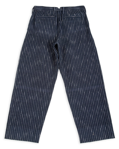 Shakoor Pant - Handwoven Dark Indigo/Ecru Ticking Stripe