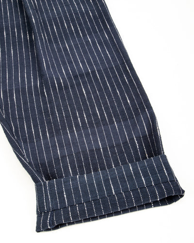Shakoor Pant - Handwoven Dark Indigo/Ecru Ticking Stripe