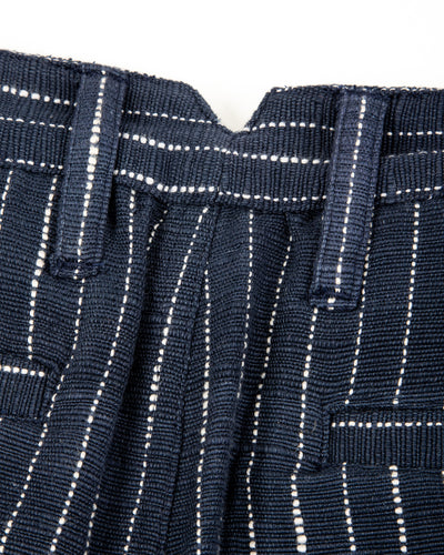 Shakoor Pant - Handwoven Dark Indigo/Ecru Ticking Stripe