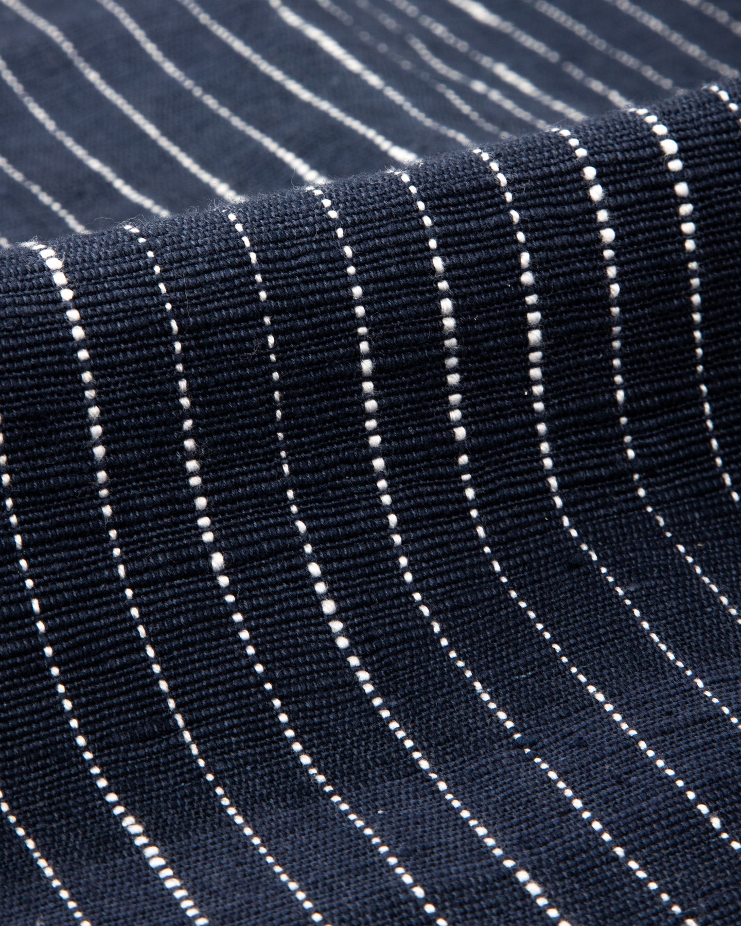 Shakoor Pant - Handwoven Dark Indigo/Ecru Ticking Stripe