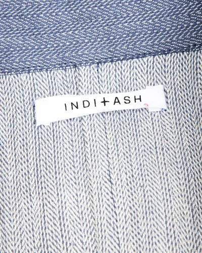 Study Jacket - Handwoven French Blue/Indigo Military Herringbone